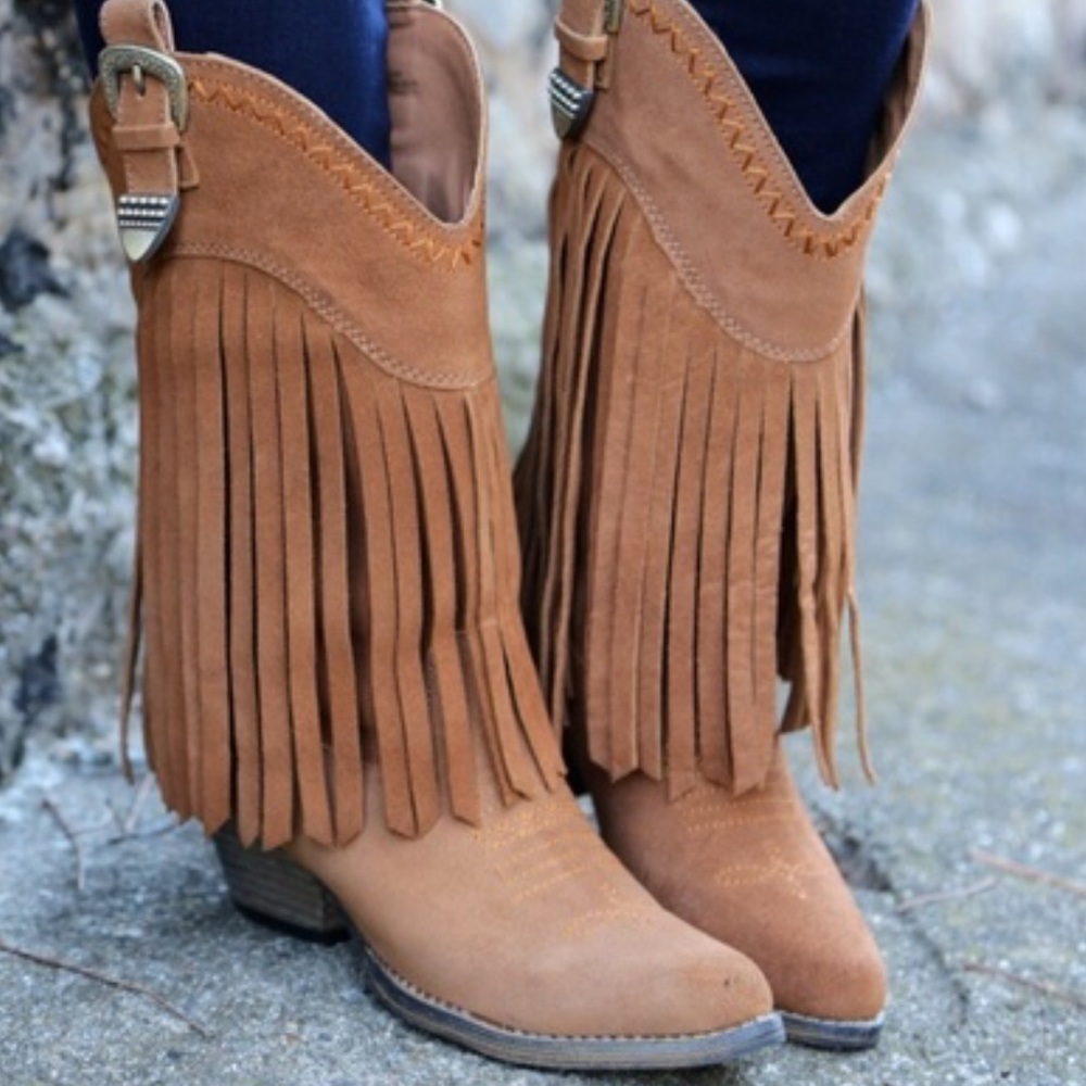 Very Volatile “hillside” fringe boots.